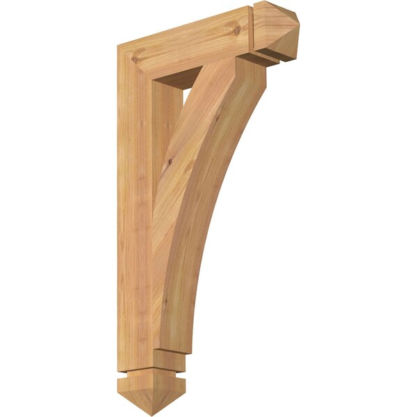 Ekena Millwork Thorton Arts & Crafts Smooth Bracket, Western Red Cedar, 3 1/2"W x 16"D x 28"H BKT04X16X28THR03SWR - main
